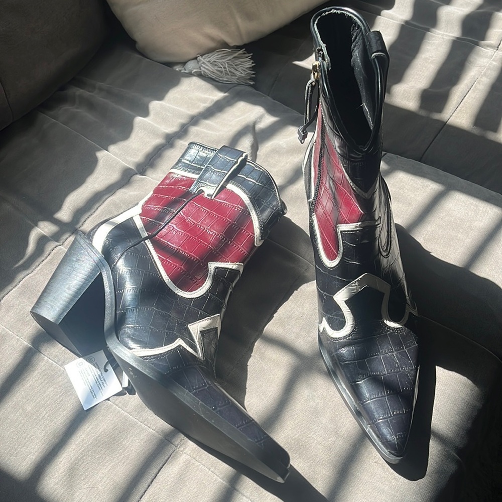 Zara Western Leather Boot NWT